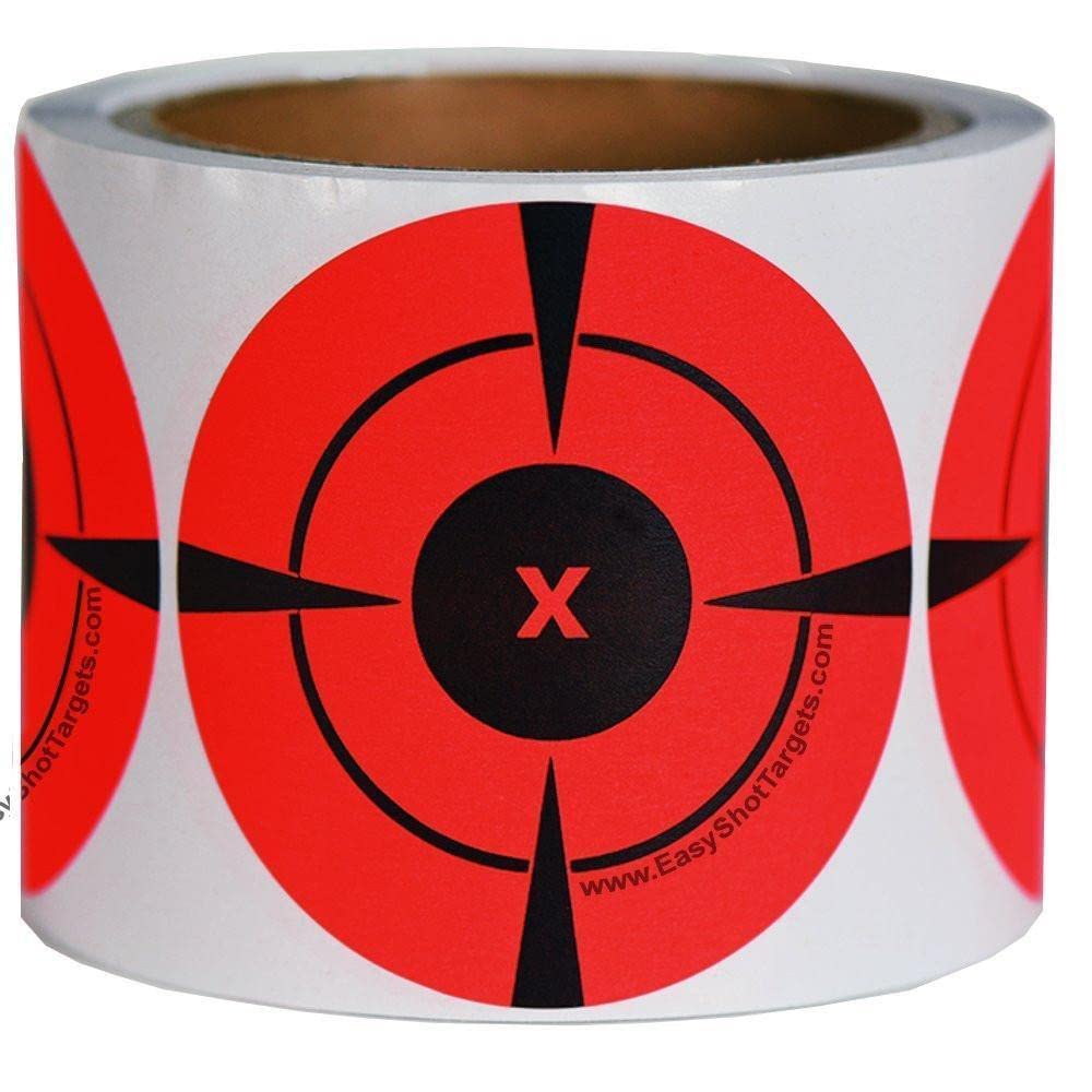 EasyShot 3-inch Red Shooting Target Stickers-Adhesive Gun Targets for - Opticdeals