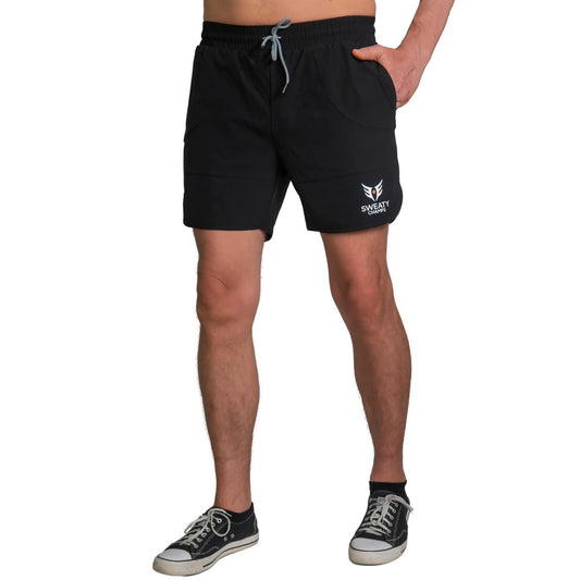 Sweaty Champs Mens Workout Shorts  Sz M Quick Dry Gym Short Pants with Pockets Black - Opticdeals