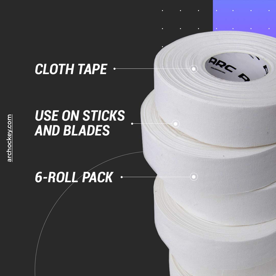 White Hockey Tape for use on Sticks, Blades and as Athletic Tape for General use - Opticdeals