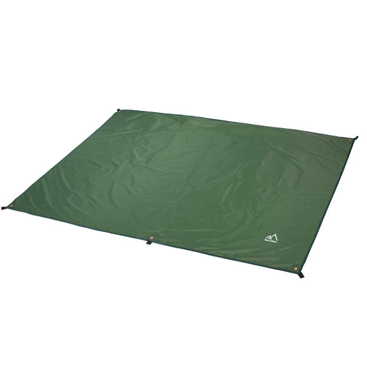 Terra Hiker Camping Tarp, Waterproof Picnic Mat, Multifunctional Tent Footprint with Drawstring Carrying Bag for Picnic, Hiking (Dark Green 94" x 86") - Opticdeals