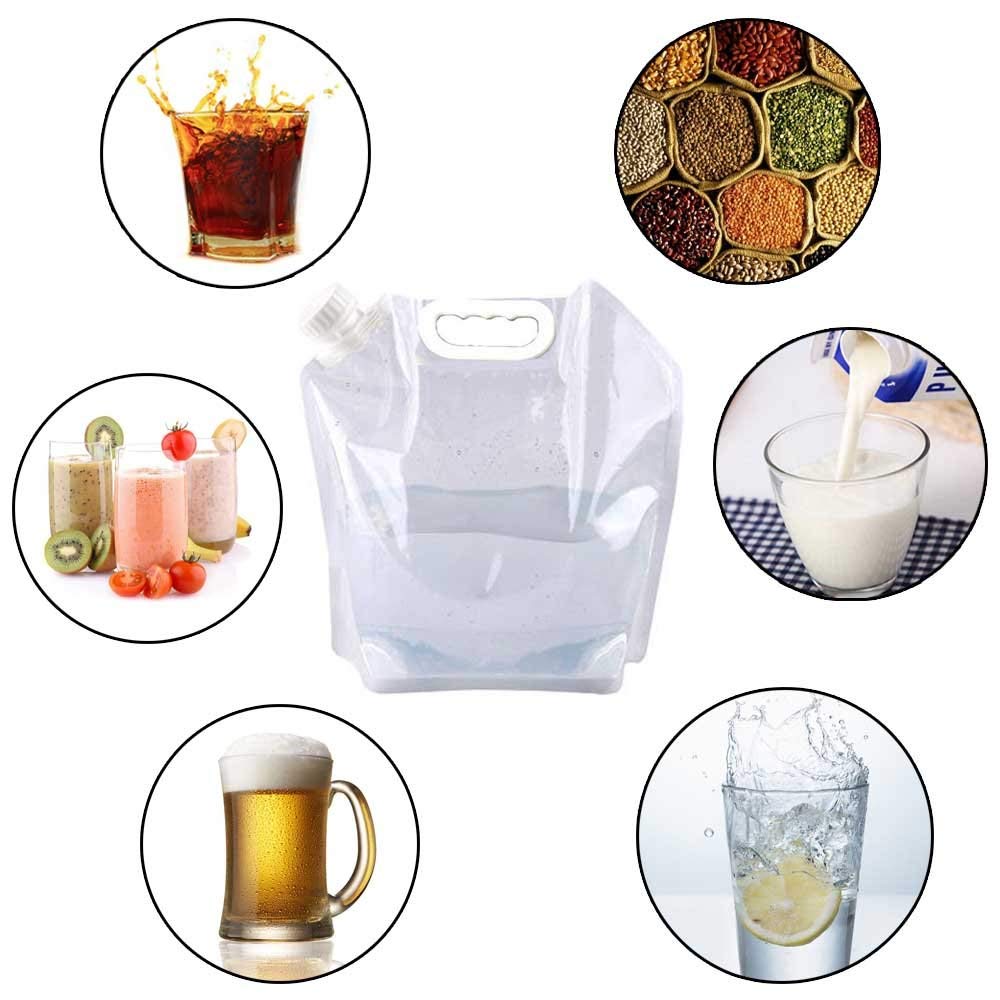 SUPANT 4 x 5 Litres/5.3 Gal Collapsible Water Jug Container, Freezable, BPA Free Plastic Water Carrier Tank, Outdoor Folding Water Bag for Sport Camping Riding Mountaineer, Food Grade - Opticdeals