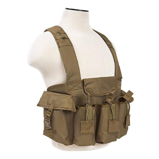 VISM by NcStar AK Chest Rig Tactical Vest (CVAKCR2921T), Tan - Opticdeals