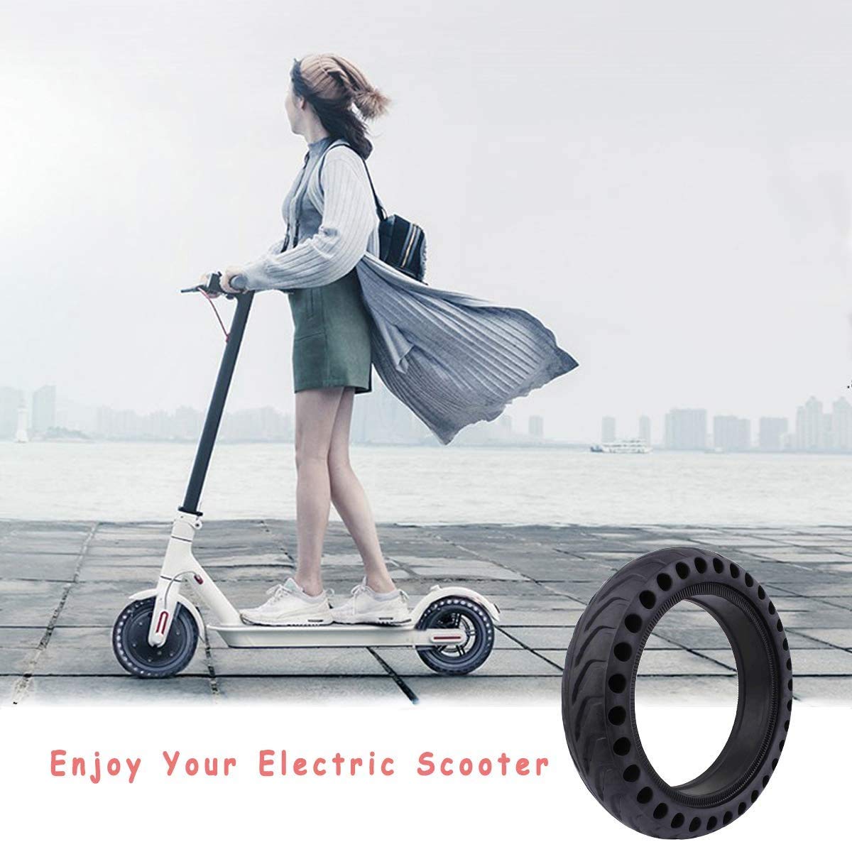 Rilishidai Scooter Tire Replacement for Electric Scooter for Xiao-mi Mi m365 / gotrax gxl V2,8.5 inches Solid Tires Explosion-Proof Tire for Xiaomi Mijia M365 Scooter【One Piece】 - Opticdeals
