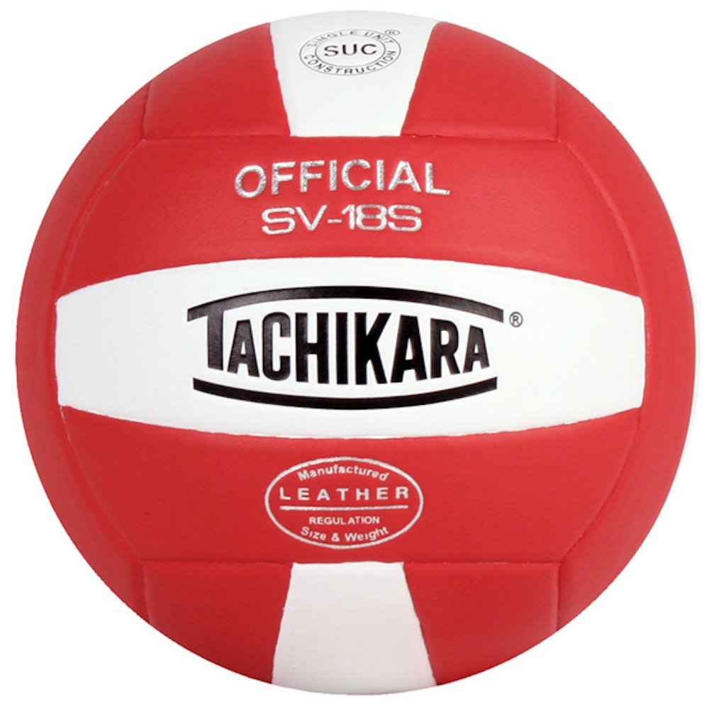 Tachikara SV-18S Composite VolleyBall, Scarlet-White, 18" - Opticdeals