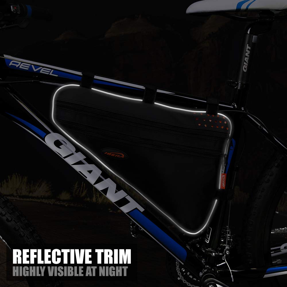 Ibera Bicycle Bike Triangle Frame Bag for Cycling, MTB, Mountain, Road Bikes (Medium) - Opticdeals