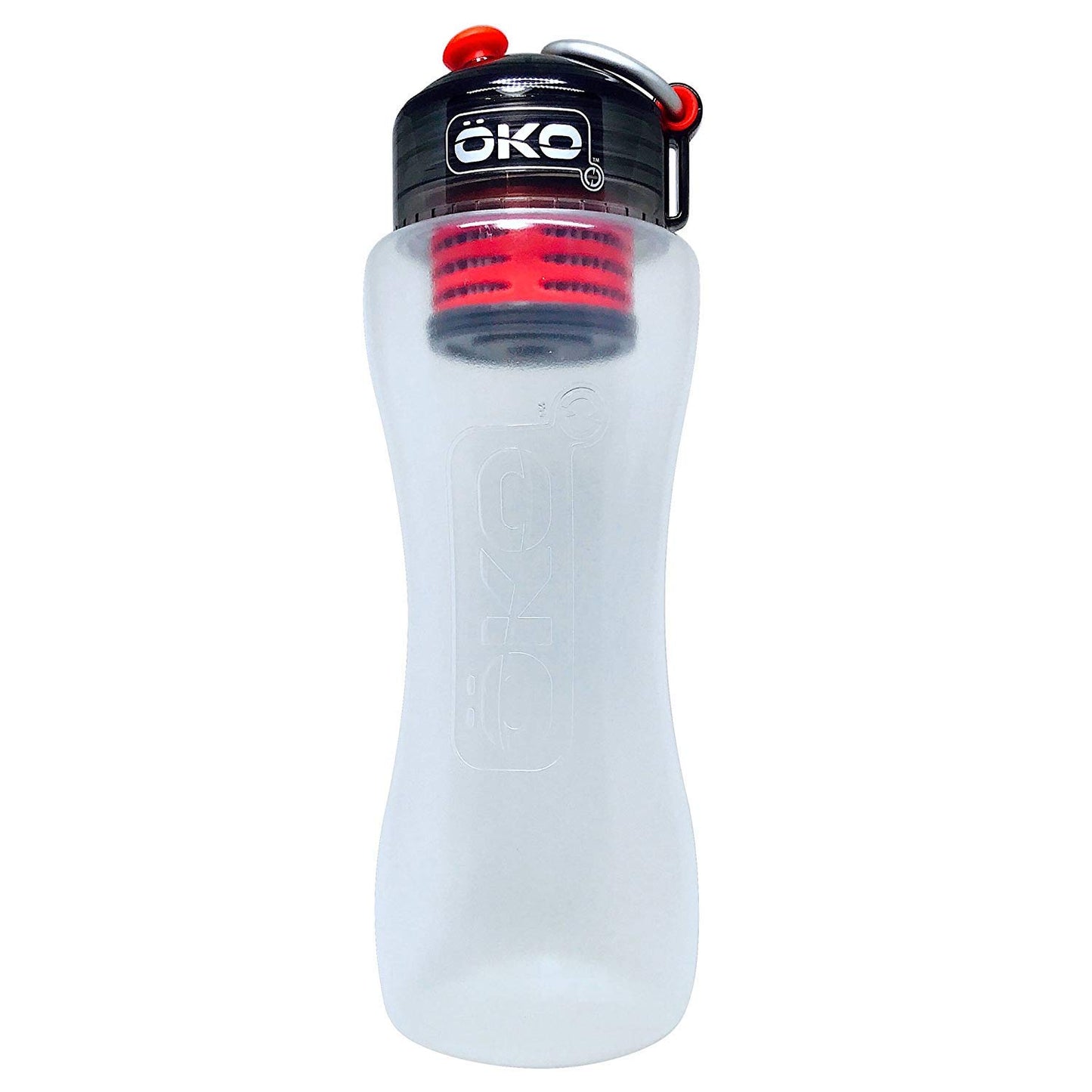 OKO H2O Advanced Filtration Medium (650 ml) Water Bottle with Level 2 Filter, Charcoal - Opticdeals