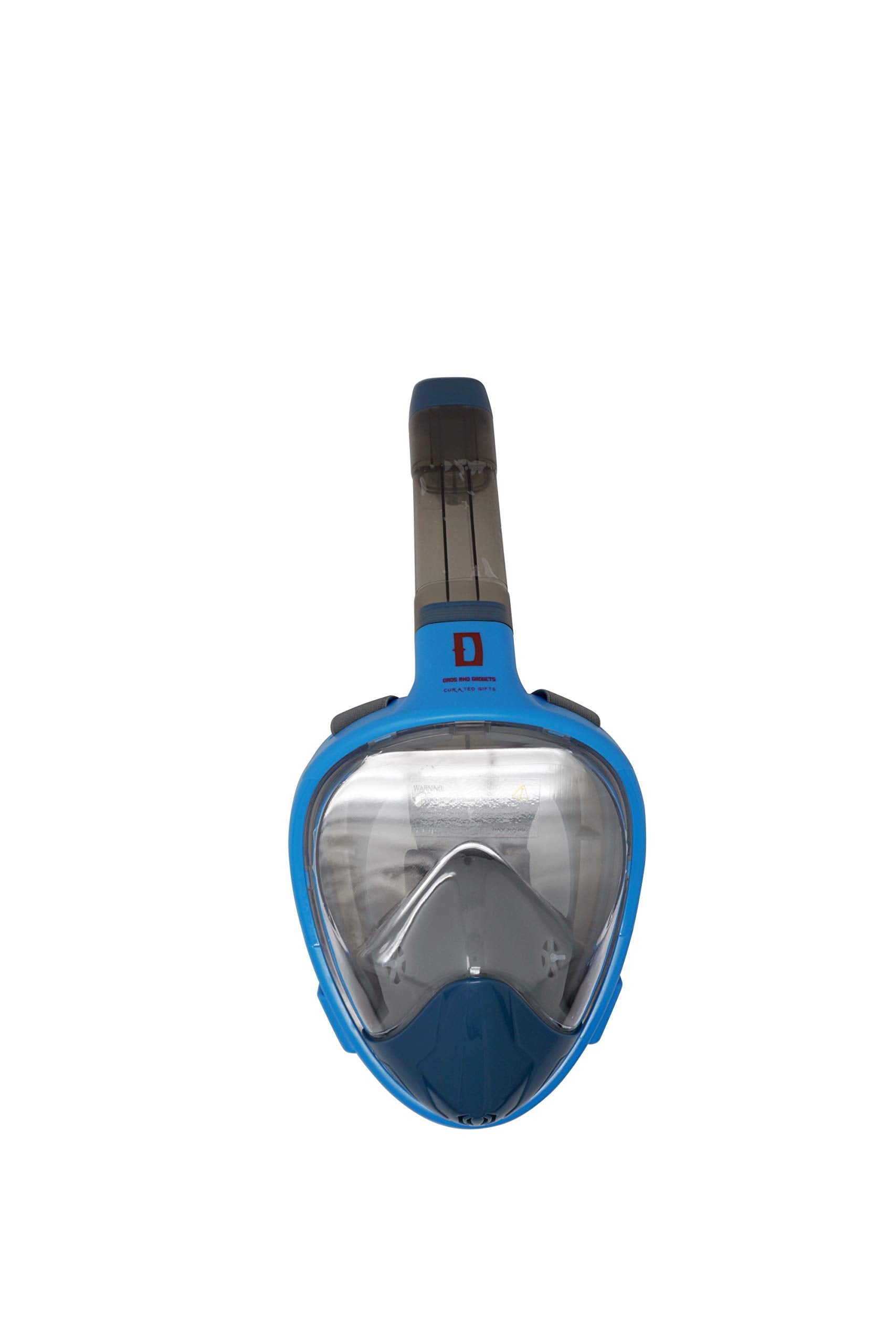 Dads & Gadgets Full Face Adult/Child Snorkel Mask -& Folding Tube Easy Breath Set Go Pro Compatible Snorkeling Gear … (Blue, Small/Medium) - Opticdeals