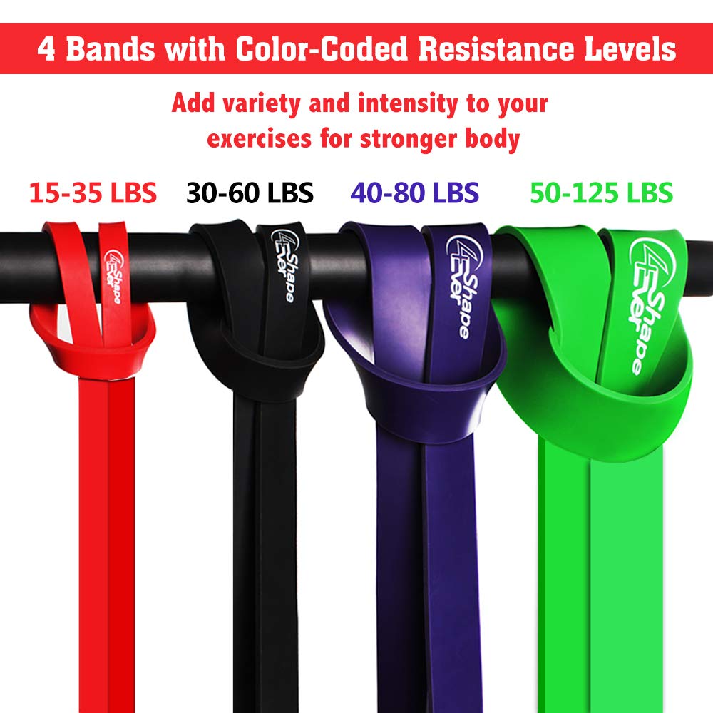 Pull Up Assist Bands, Resistance Bands Set with Handles and Door Anchor - Opticdeals