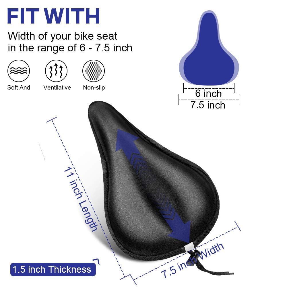 ANZOME Gel Bike Seat Cover for Women and Men, Peloton Seat Cushion Fits for - Opticdeals