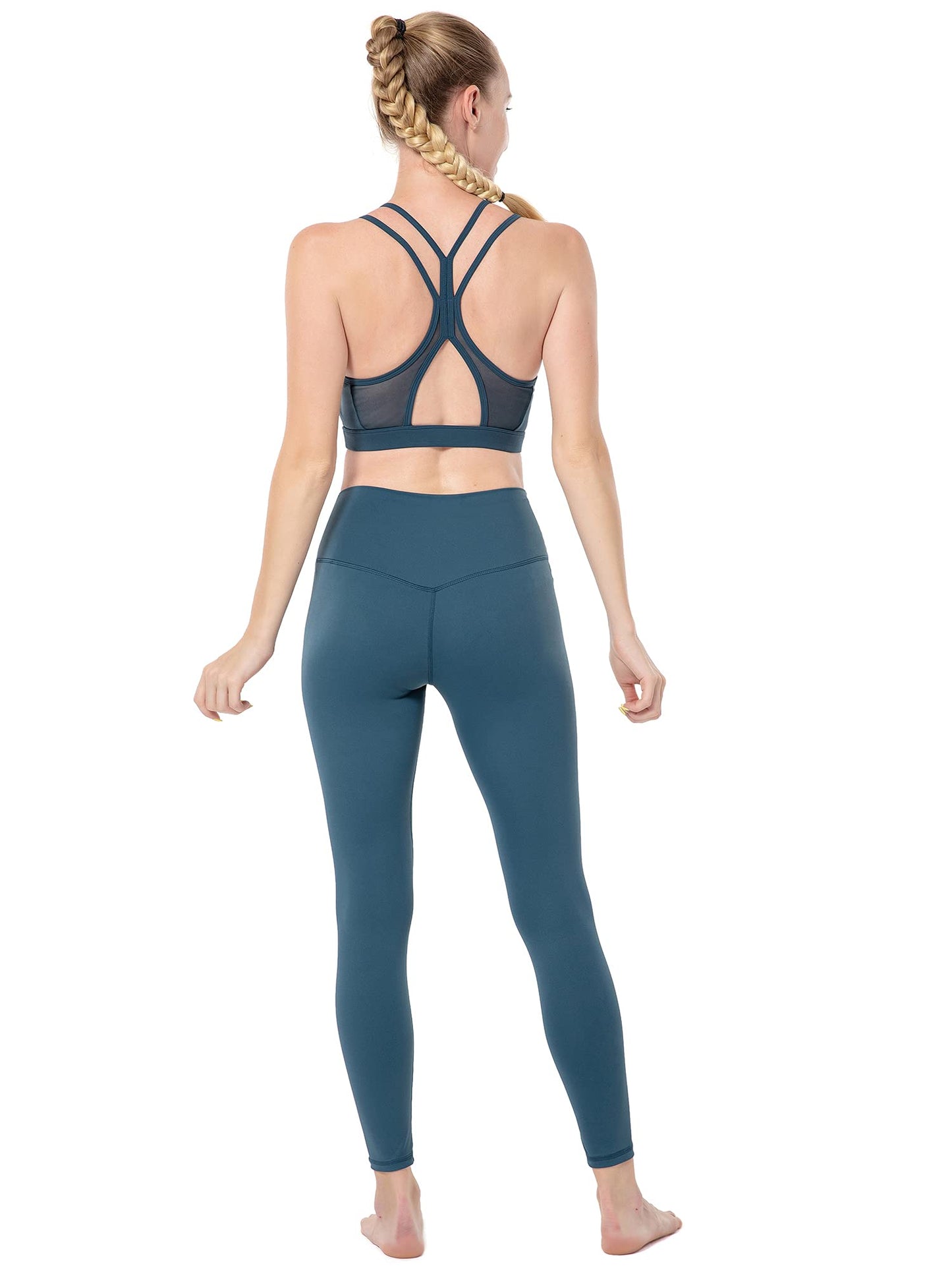 Yoga Pants Seamless Leggings Size M High Waist Workout Pants With Inner Pockets, - Opticdeals