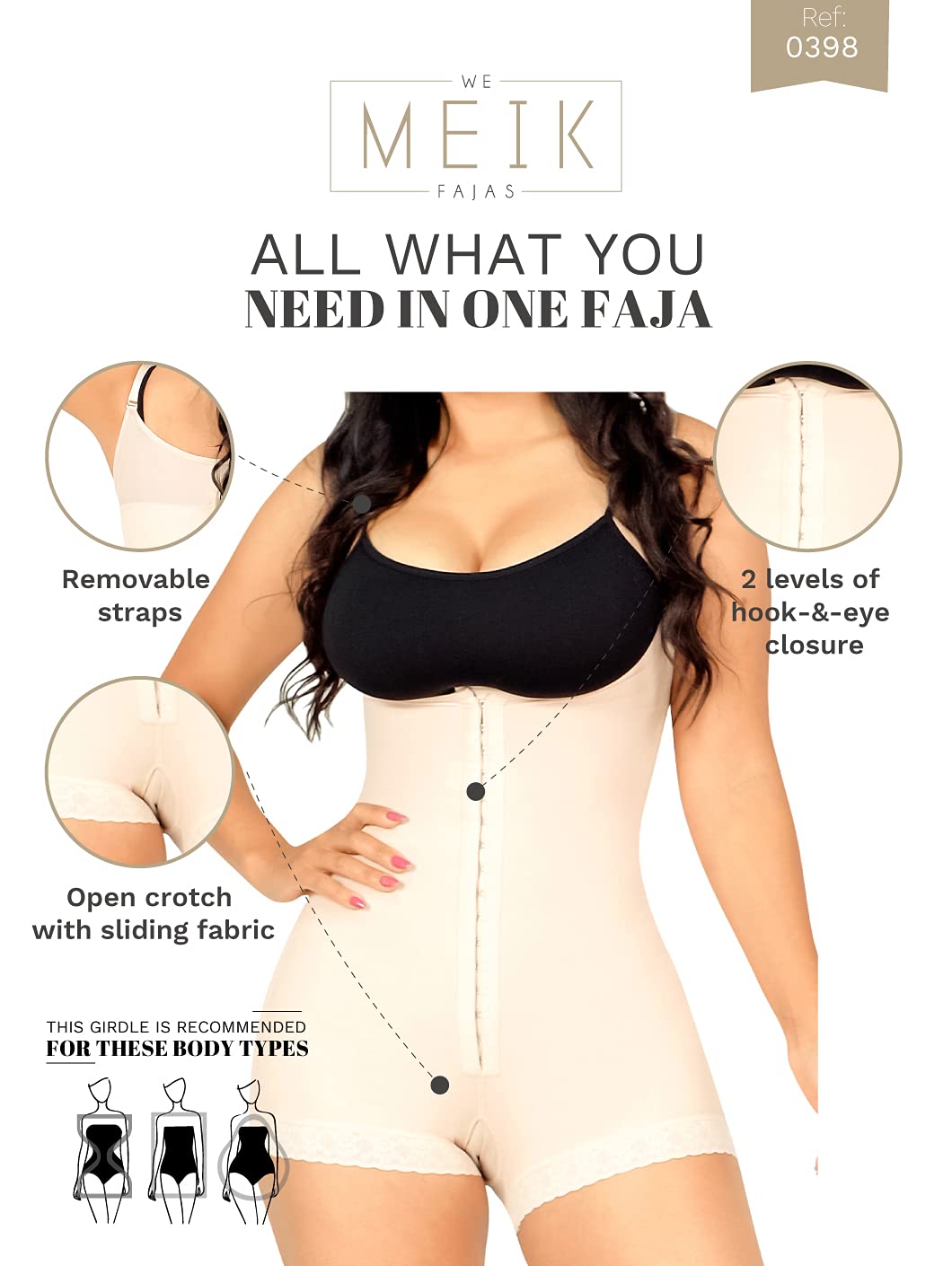 Women Fajas Colombianas Levanta Cola Open Bust Shapewear Body Shaper SZ XS