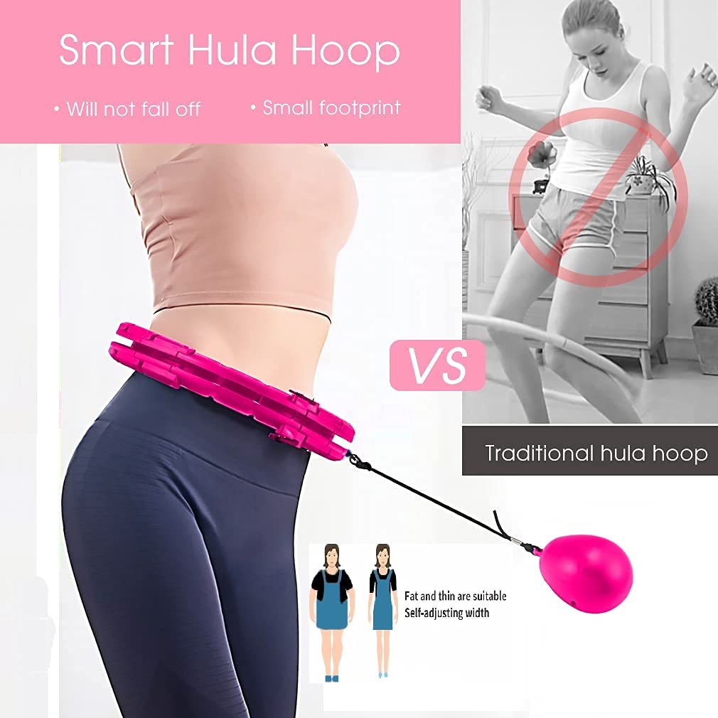 bank Hoola Hoop for Adults Weight Loss,24-Section Smart Hula Hoop with Massage Nub,2 in 1 Abdomen Fitness Massage for Adjustable Size - Opticdeals