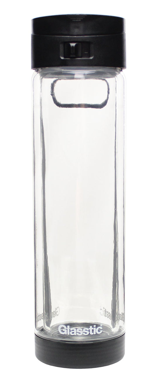 Glasstic Shatterproof Glass Water Bottle - 16oz - Flip Cap Sports Water Bottle - Black - Opticdeals