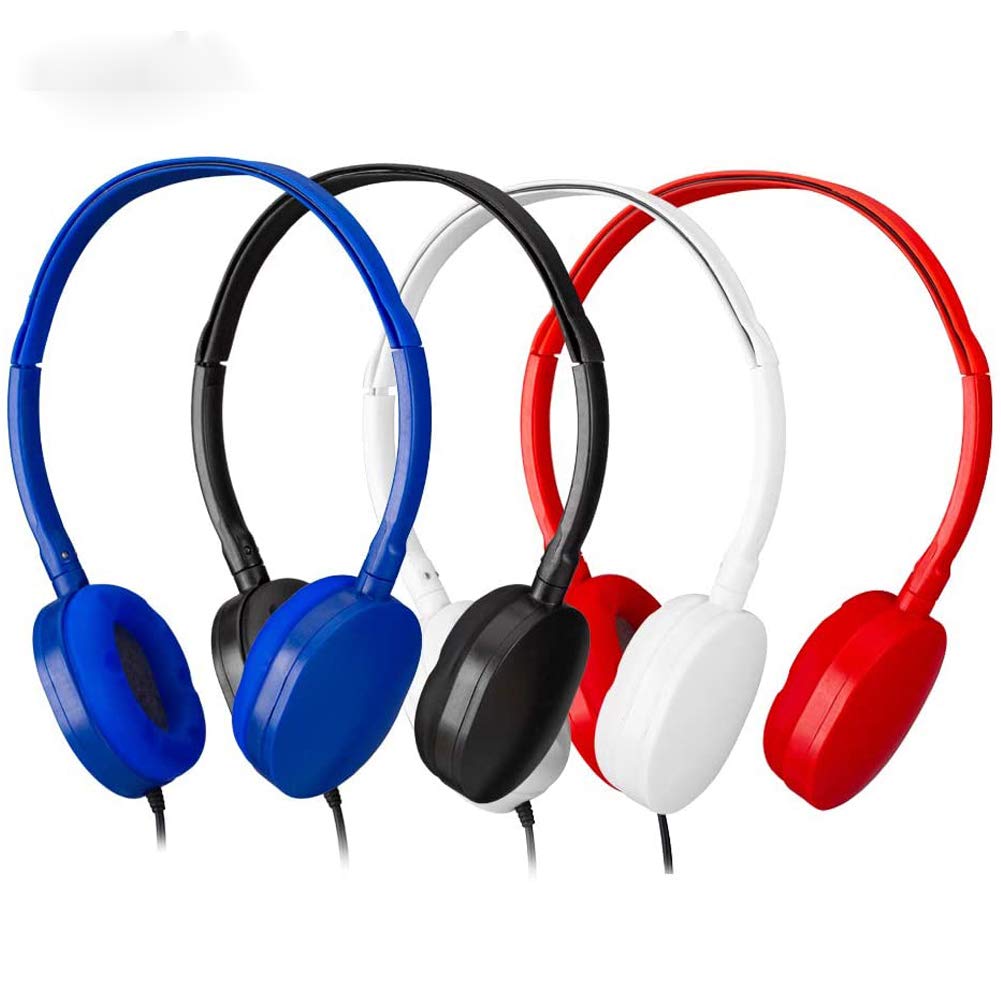 YMJ Kids Headphones Classroom Headphones (B-4Mixed) 4 Packs Mixed Colors(Each 1 Pack) Headphones for Kids, Classroom, Airplane, Hospiital, Students,Kids and Adults - Opticdeals