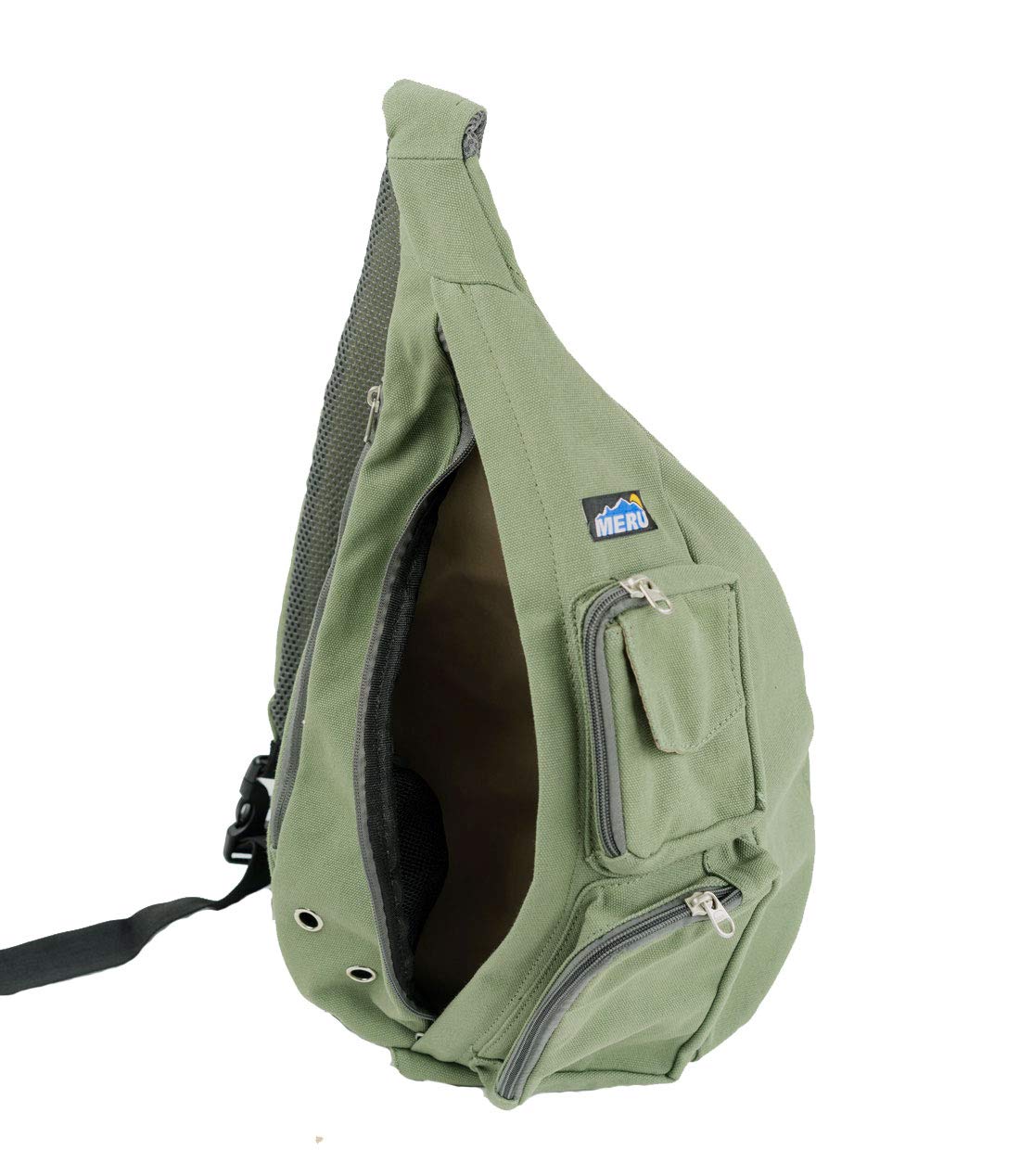 Meru Sling Bag Crossbody  Backpack for Women and Men Memory Foam Comfort Strap (Olive Green) - Opticdeals