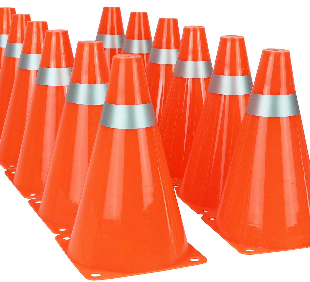 7 Inch Traffic Cones Sports Soccer Drills Agility Training Orange Cones for Kids - Opticdeals
