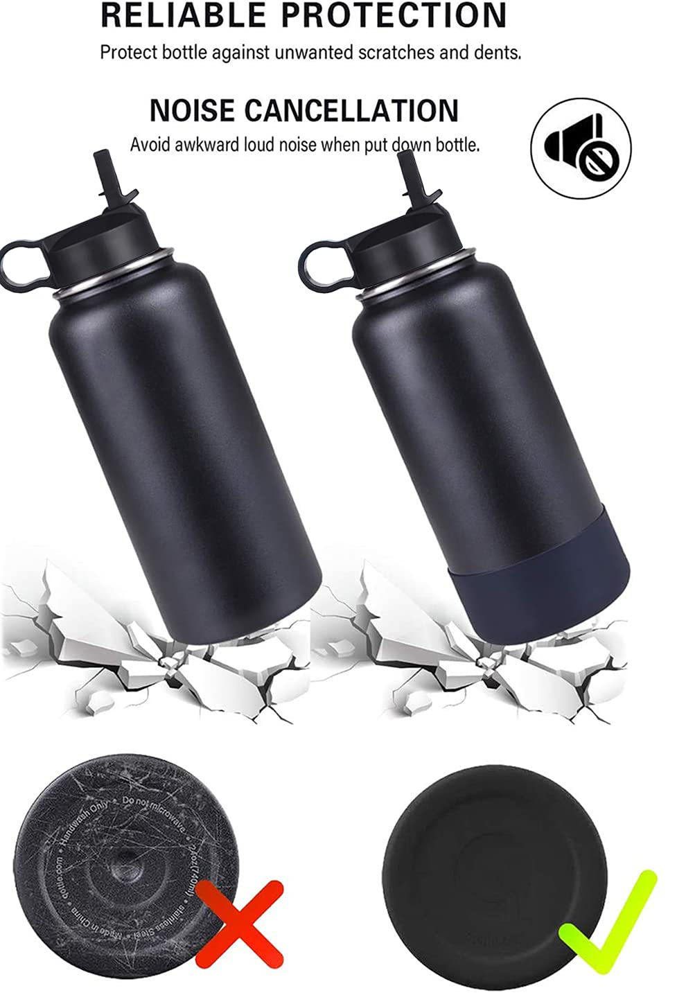 The Mass Straw Lid and Boot for Hydro Flask Wide Mouth and Other Brand Insulated - Opticdeals