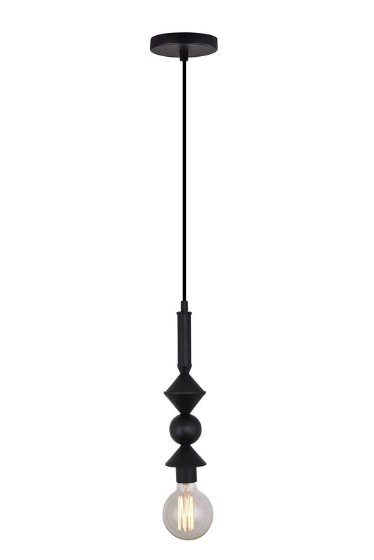 Adjustable Deluxe Vintage Pendant, One Light, Matte Black - Opticdeals