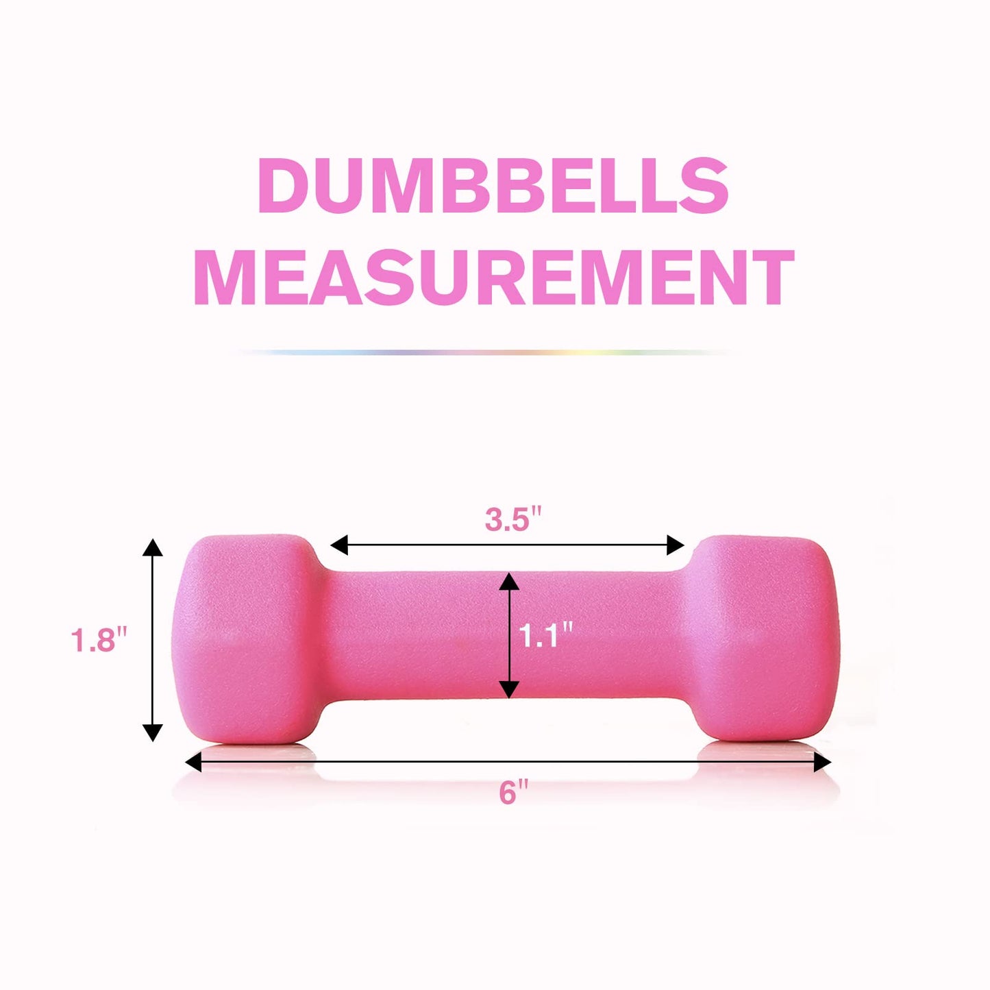 RitFit Set of Two Neoprene Dumbbells 2lb Rose Pink - Opticdeals