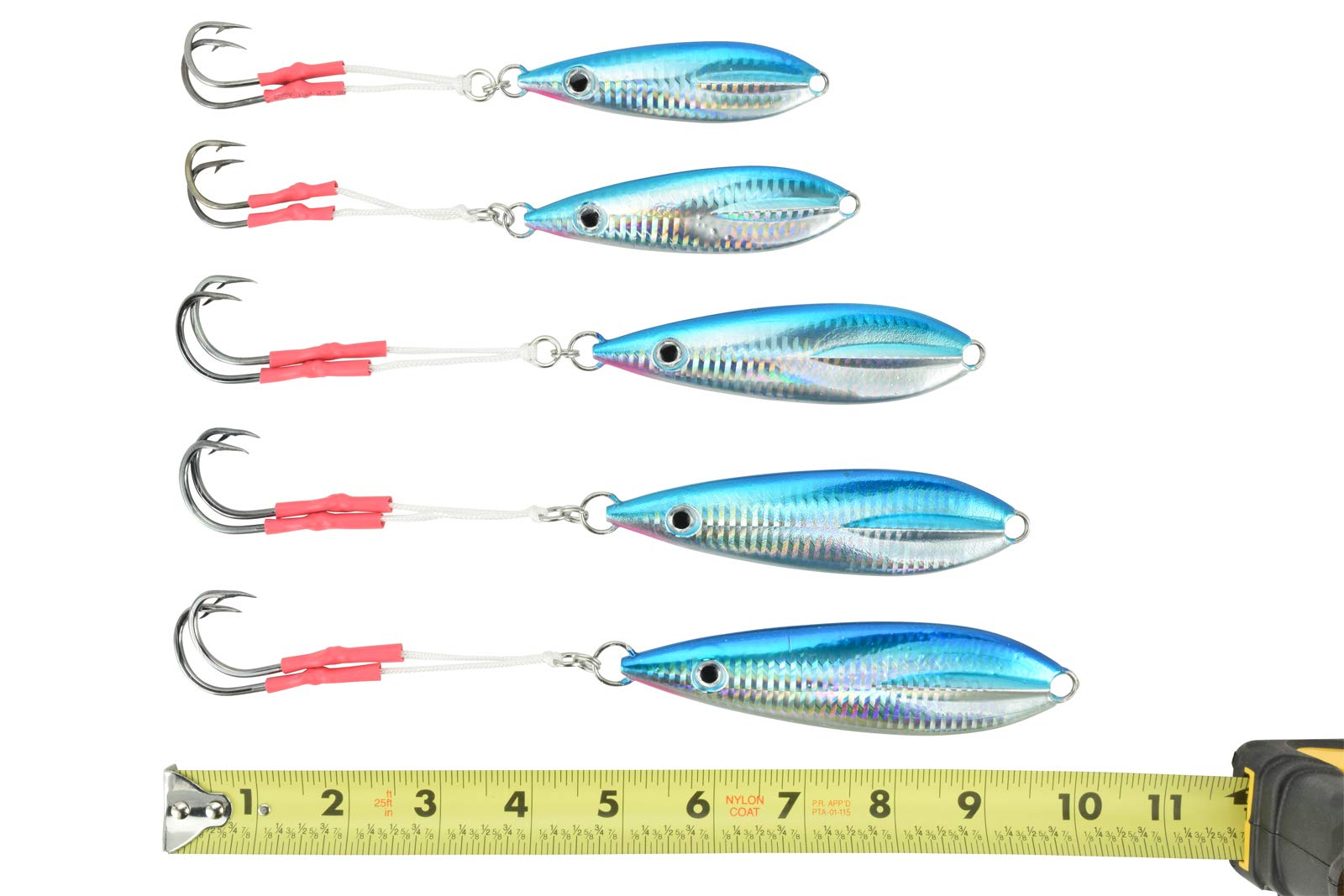 LAST CAST TACKLE 80g-250g Flat Fall Jig W/Double Assist Hook - 4 Colors & 5 Weights to Choose from (Herring, 160g) - Opticdeals