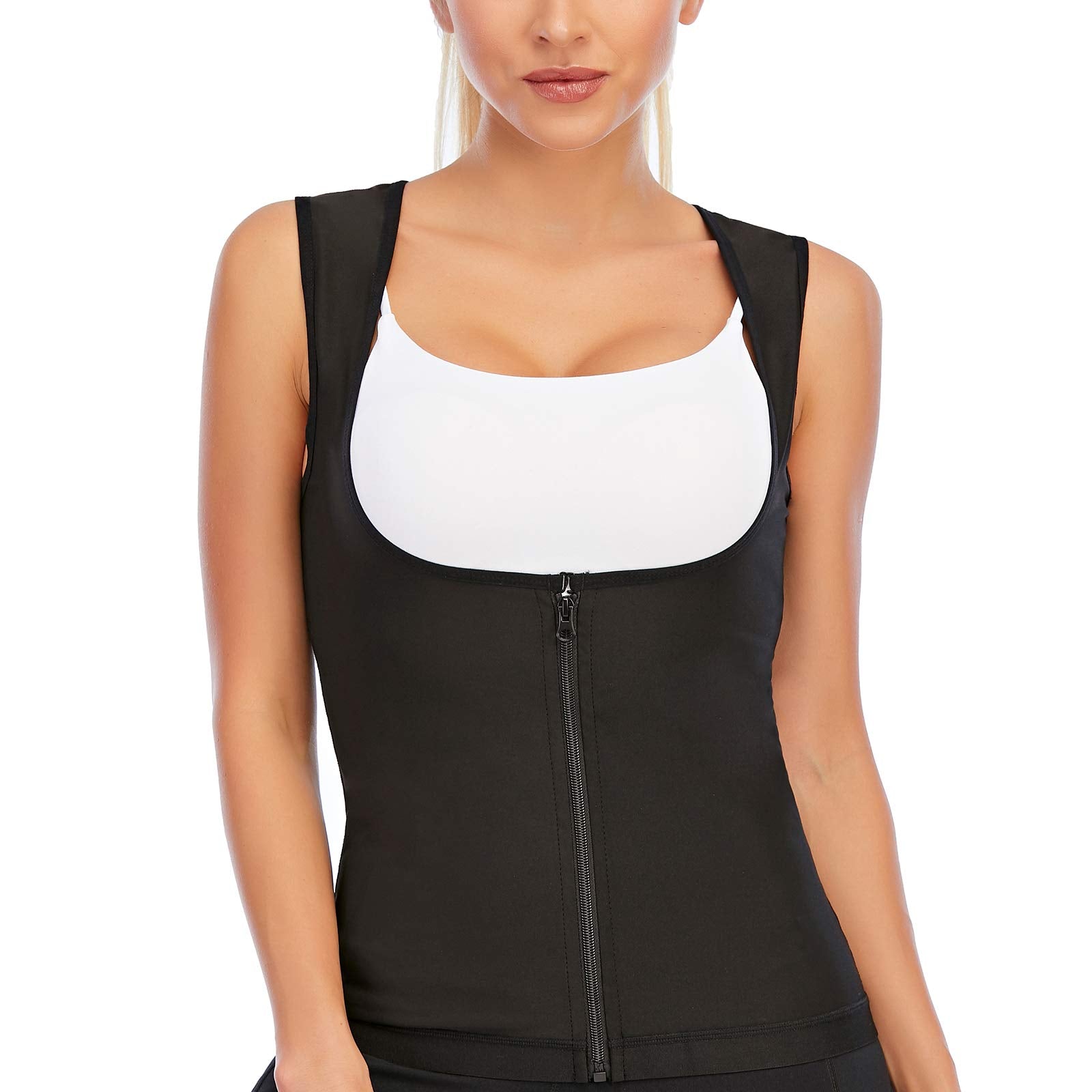 Newitt Women's Sauna Suit Sweat Vest Hot Neoprene Slimming Workout Vest Waist - Opticdeals