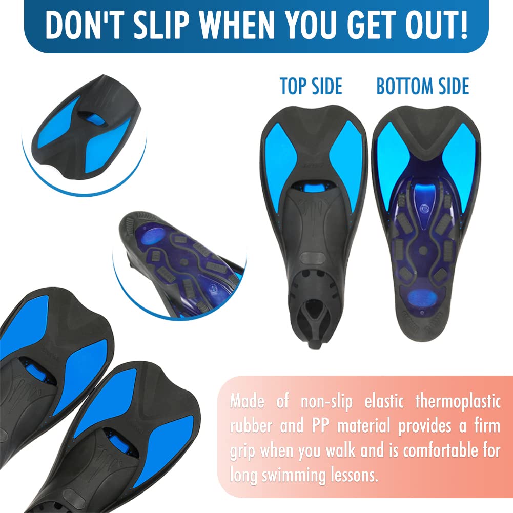 Snorkeling Swimming Fins size XS for Big Kids Youth Woman Boys Girls Age 8-12 - Opticdeals