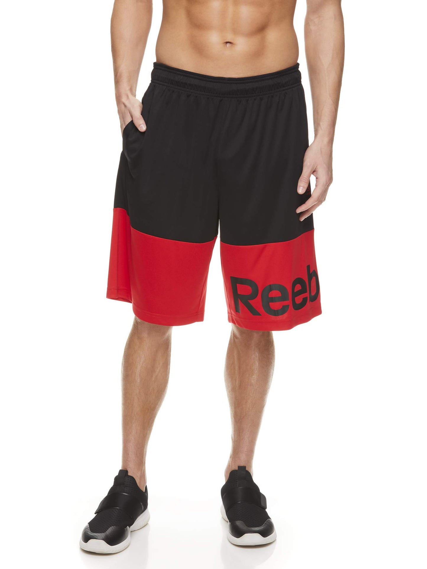 Reebok Men's Mesh Basketball Gym Shorts  Sz M w/Elastic Drawstring Waistband & Pockets - Opticdeals