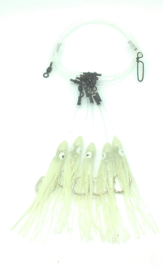 Glow Squid Deep Drop Rig (10/0, 5 Hook) - Opticdeals