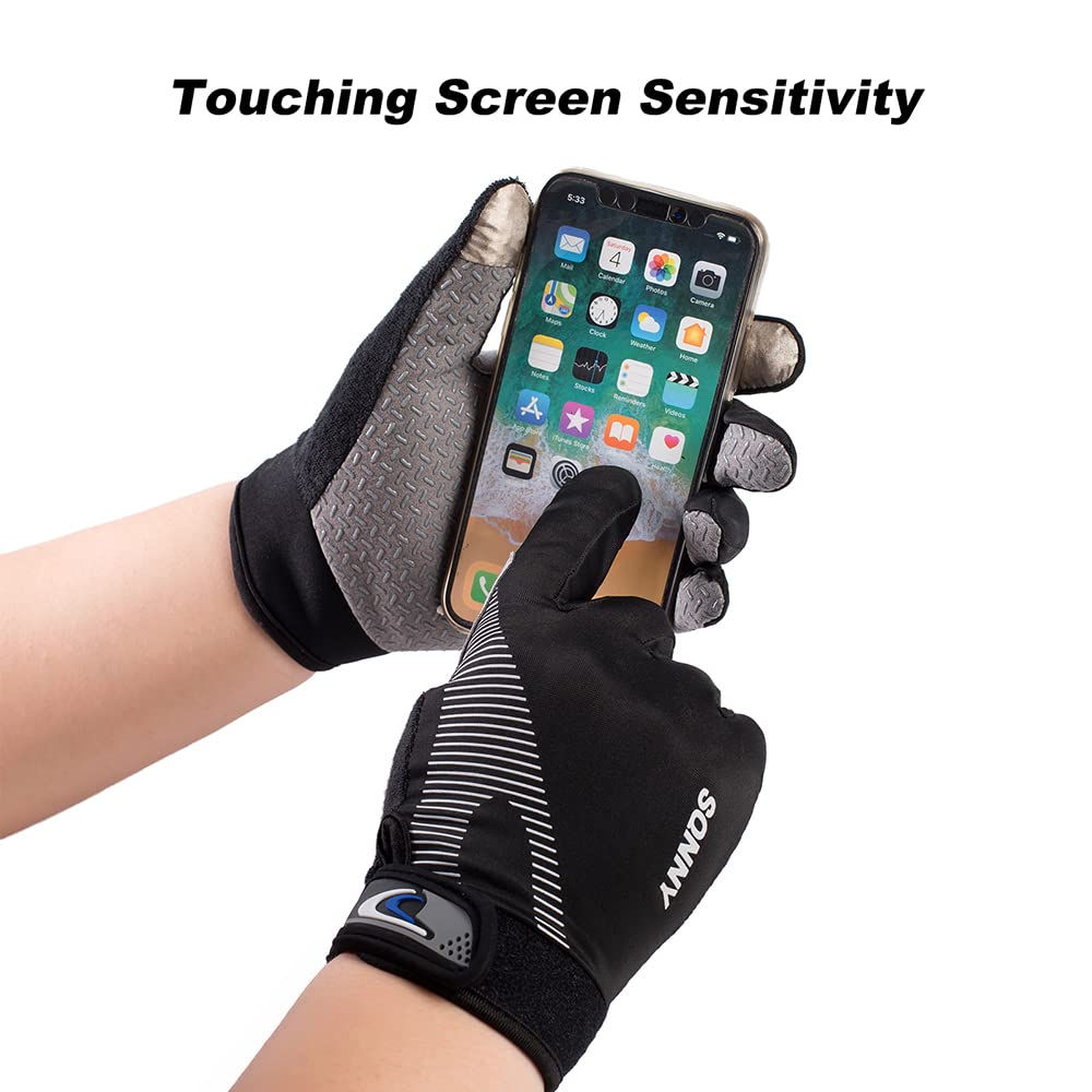 Outdoor Cycling Gloves, 2PCS Touch Screen Non-Slip Sunscreen, Full-Length Finger - Opticdeals