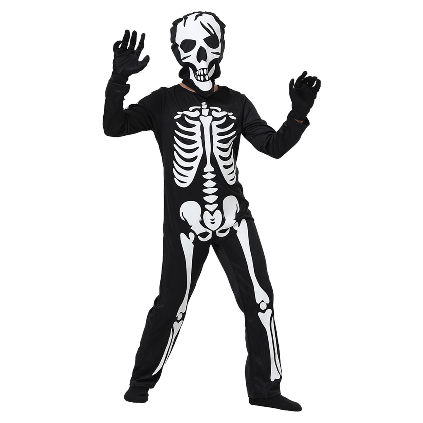 Nituyy Halloween Skeleton Costume Kids Glow in The Dark Skelebone Costume Boys - Opticdeals