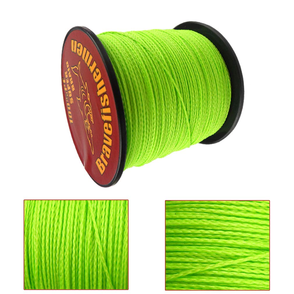 100% PE 4 Strands Braided Fishing Line Fishing Line Green - Opticdeals