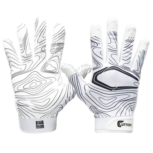 Cutters Game Day Receiver Glvs White Topo L/XL, Adult: L/XL - Opticdeals