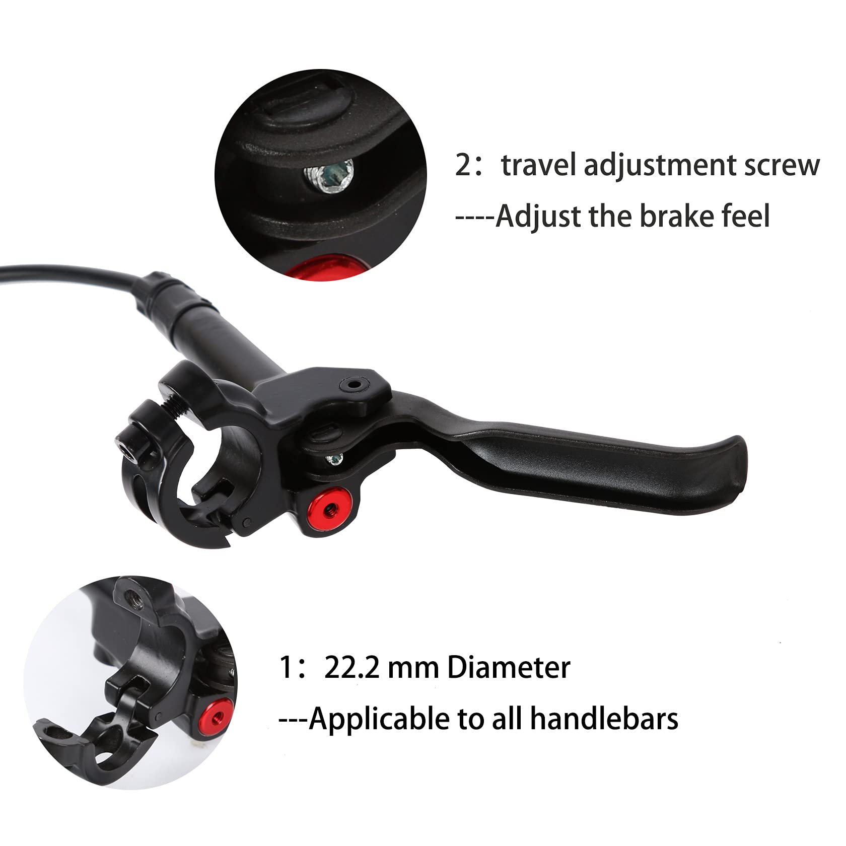 NOUJIU Mountain Bike Hydraulic Disc Brakes Set, Aluminum Alloy Lever Front - Opticdeals