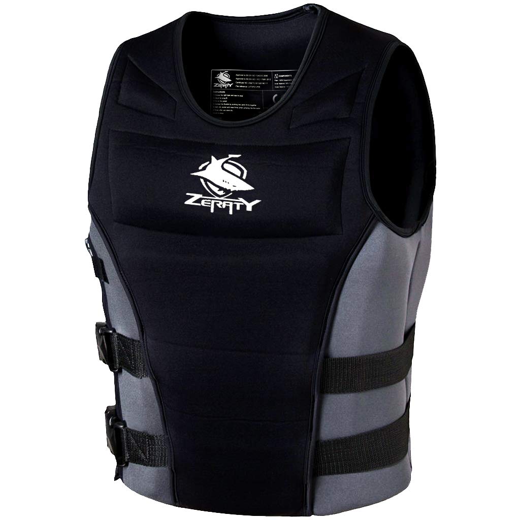 Zeraty Life Jacket Adult Impact Vest Size M Black Ski|CE Proof 50N - Opticdeals