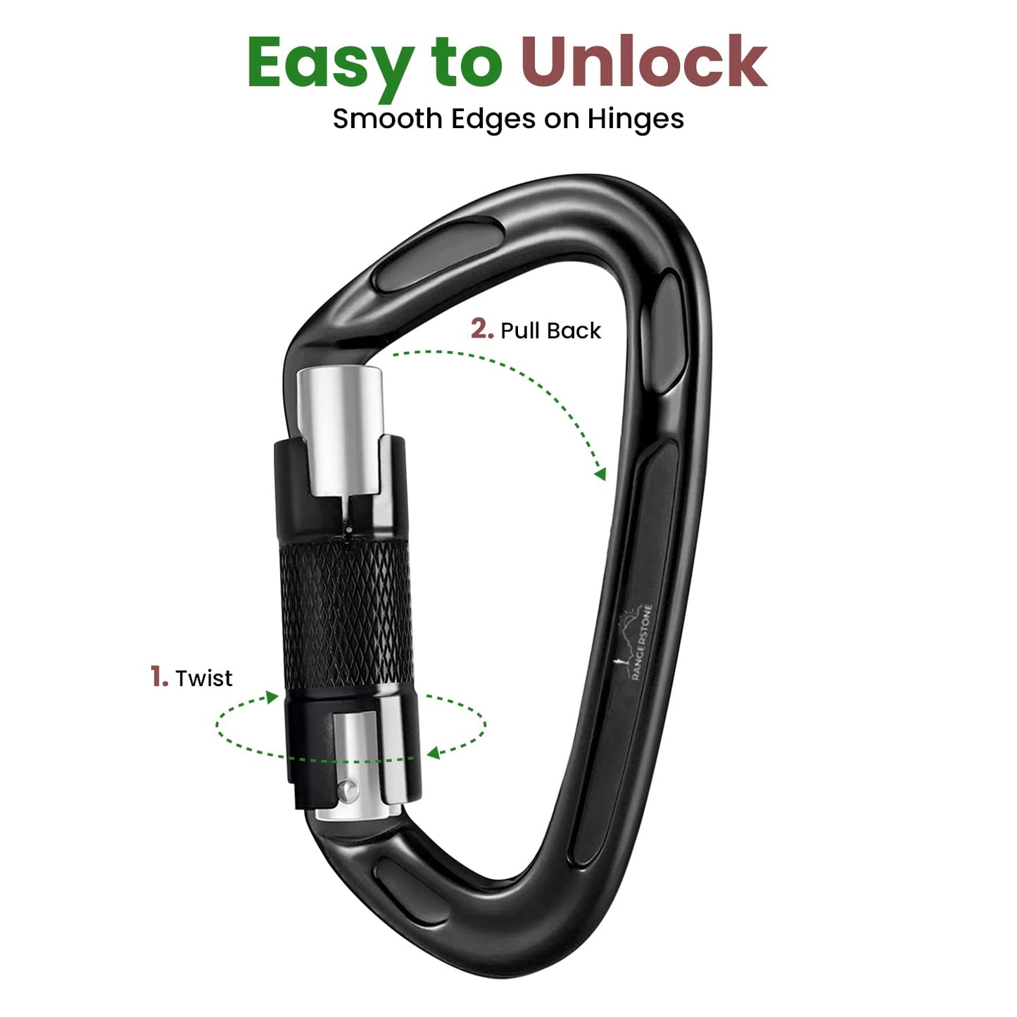 Carabiner for Climbing  Reliable and Heavy-Duty Locking Carabiner  2 Packs OF 3 - Opticdeals