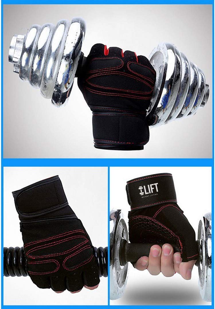 Lift Weight Lifting Gloves (Red, XL) - Opticdeals