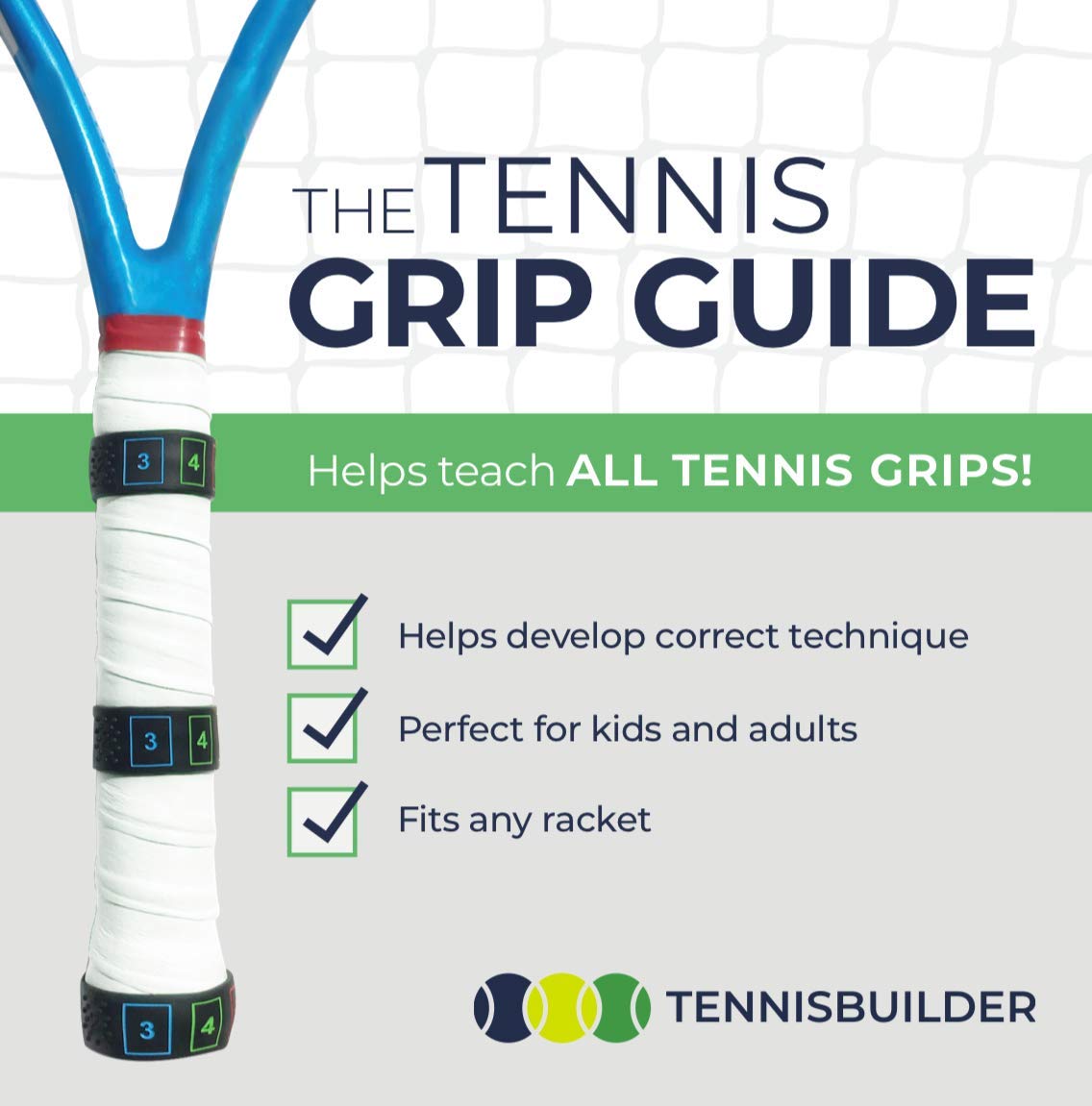 The Tennis Grip Guide by Tennisbuilder | Designed for Adults and Kids Tennis - Opticdeals