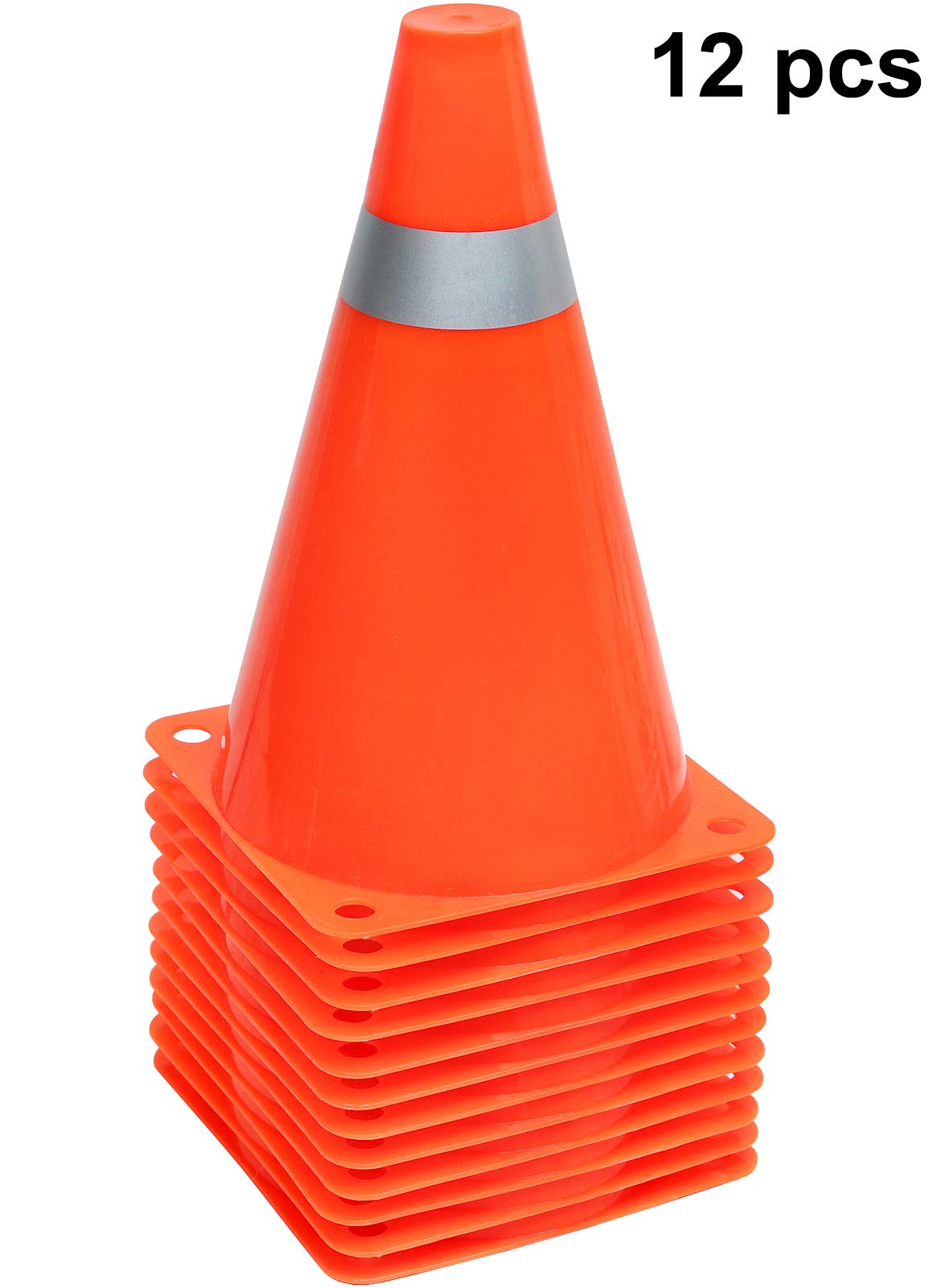 7 Inch Traffic Cones Sports Soccer Drills Agility Training Orange Cones for Kids - Opticdeals