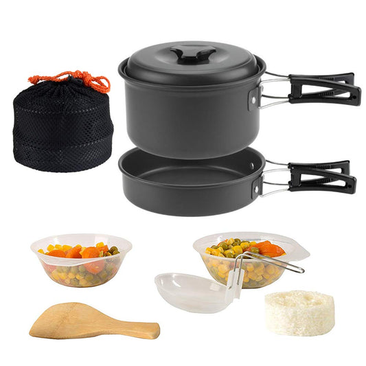 ShellKingdom Outdoor Camping Cooking Kit Portable Non-Stick Backpacking Picnic - Opticdeals