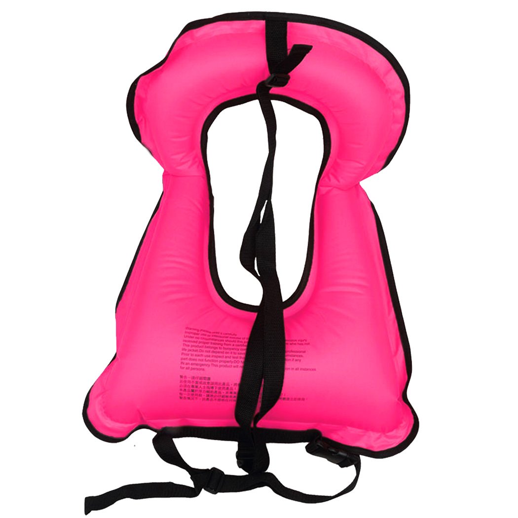 Lyuwpes Snorkel Vest Adult Inflatable Life Jacket  Up to 200 lb support Snorkeling Jackets Man Women Unisex Pink - Opticdeals