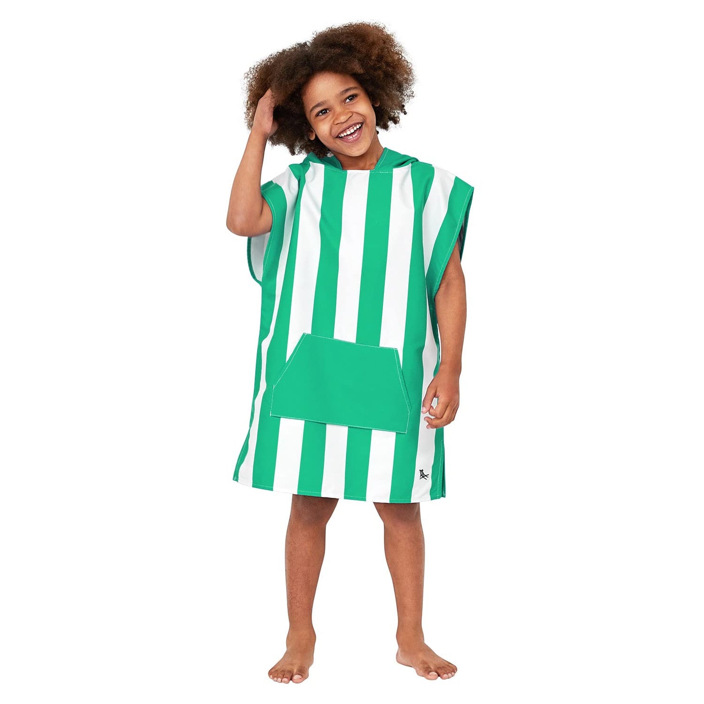 Dock & Bay Poncho with Hood  for Kids Ages 4-7 - Super Absorbent, Quick Dry - Includes Bag - Cabana - Cancun Green, Small (Age 4-7) - Opticdeals