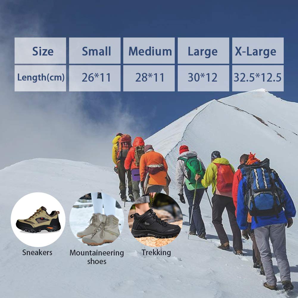 valuehall Crampons Ice Cleats Snow Grips Sz Large  Anti Slip 24 Teeth Traction Cleats Over Shoe Boot for Winter Walking Hiking Climbing Camping V244A (Large) - Opticdeals