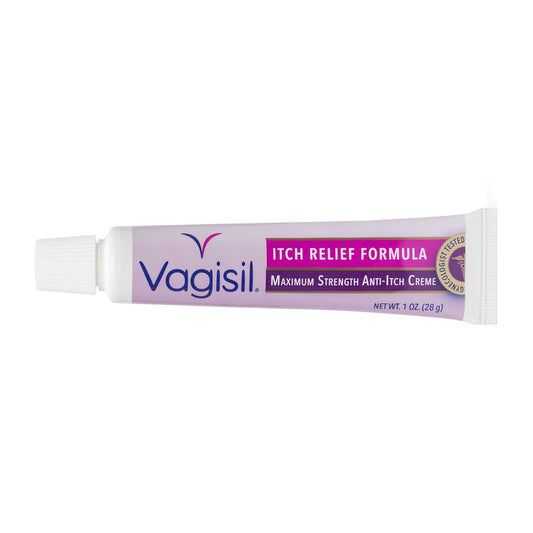 Vagisil Maximum Strength Feminine Anti-Itch Cream with Benzocaine for Women, Helps Relieve Yeast Infection Irritation, Gynecologist Tested, Fast-acting, Soothes and Cools Skin, 1 oz (Pack of 1) - Opticdeals