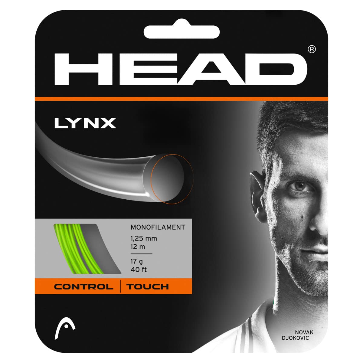 HEAD Lynx Tennis Racket String 40' Set - 17 Gauge Monofilament Racquet String, Green - Opticdeals