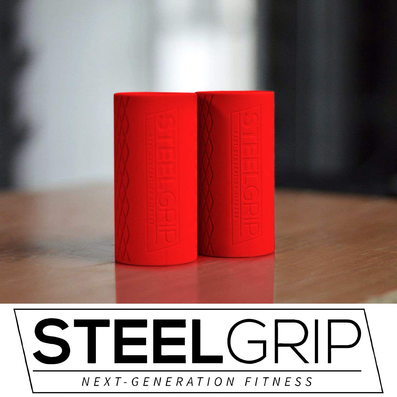 Steelgrip Thick Bar Grips for Dumbbell and Barbell, Thick Silicone Arm Blasters - Opticdeals