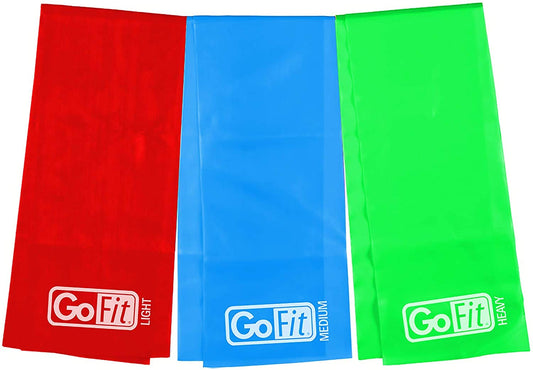 GoFit Latex Power Flat Band Kit for Resistance Band Training, Stretch Resistance Band, Mobility Band - Opticdeals