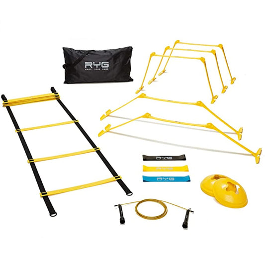 Agility Ladder Speed Training Set  8 Cones, 5 Hurdles, Resistance Bands - Opticdeals