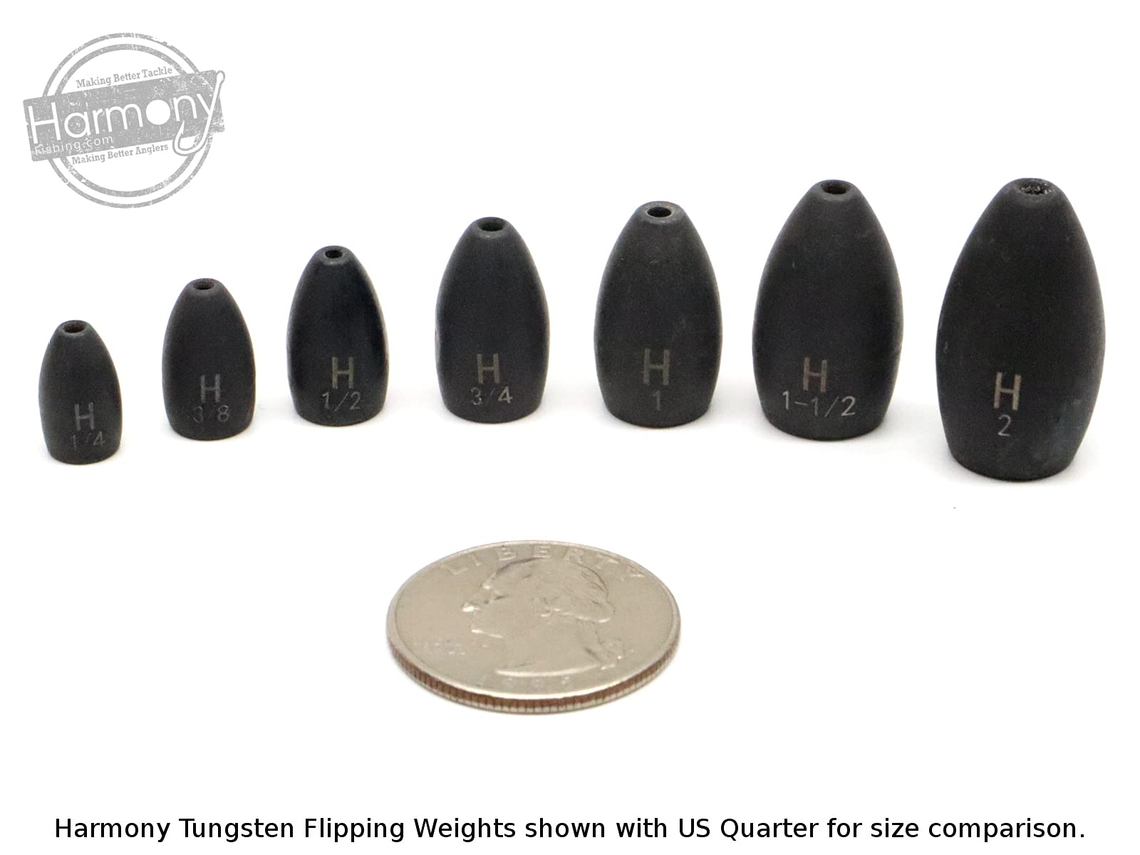 Harmony Fishing - Tungsten Flipping Weights  (1/4 oz (6 Pack)) - Opticdeals