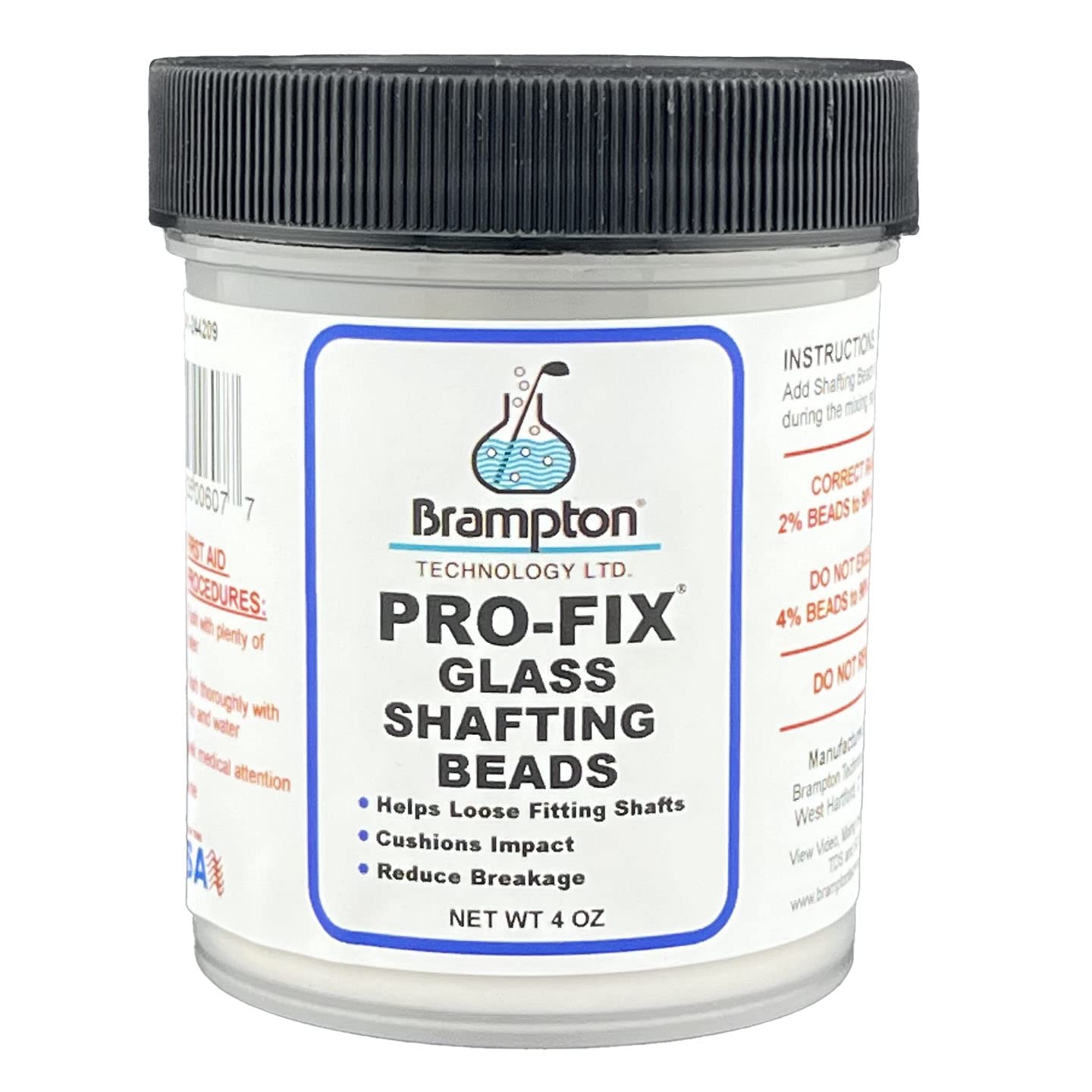 Brampton PRO-FIX Glass Shafting Beads - Golf Club Shaft Installation Stabilizer - Increase Bond Strength - Opticdeals