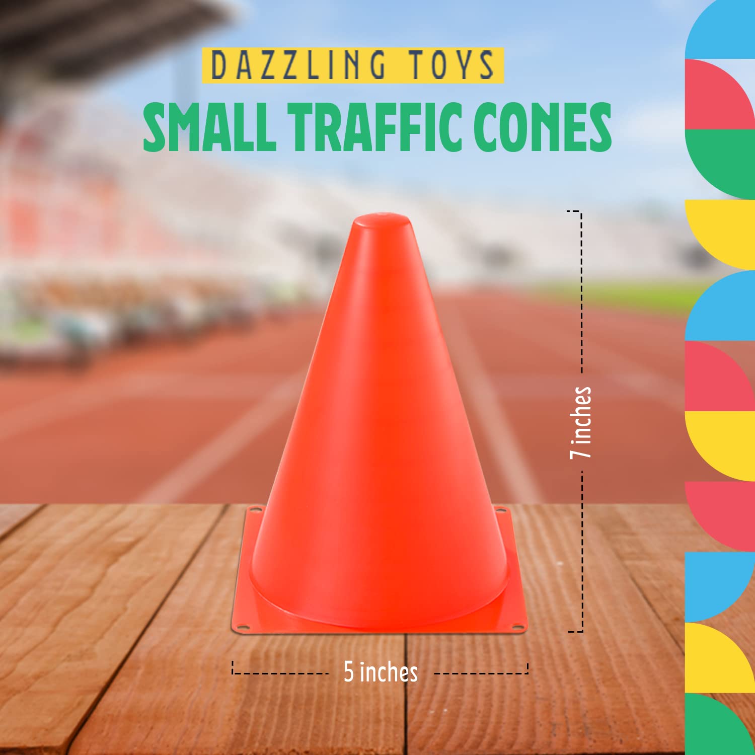 Traffic Cones 6 Pack  7" Plastic - Opticdeals